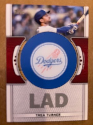 2023 Topps Team Logo Patch Card #TLP-TT Dodgers Trea Turner