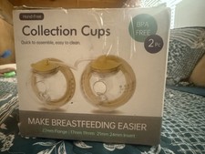 Hands-Free Collection Cups 2 Pack BPA Free w/ Flange Inserts 17-27mm