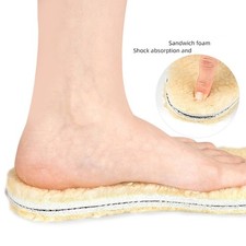 4 Pair Faux Lambswool Comfort Shoe Insoles with Aluminum Foil Insulating Inserts