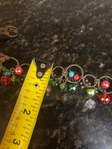 Collana di perline multicolore oro - Foto 6 di 6