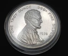Abraham Lincoln 1974 International Trade Unit - 1 Troy Oz .999 Fine Silver Round