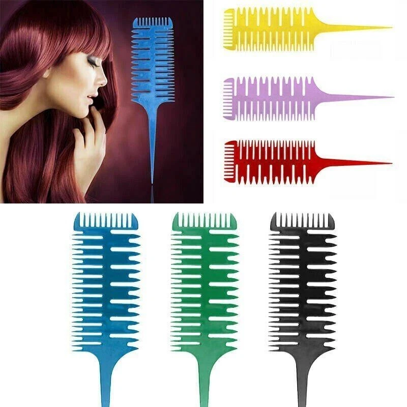 Hairdressing Comb 3-Way Sectioning Weave Styling Highlight Brush Balayage Hair - Image 3 of 4