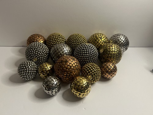 Decorative Brass Balls, Set Of 16
