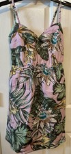 J Crew Factory Printed Poplin Cami Dress Size XXS Lavender Tropical Print