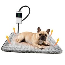 Heated Cat Pad 18"x18"   Cat Heating Pad with 6-Temp  5-Timer, Chew-Proof