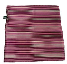 Hand Made In Italy 100 Silk Burgundy Pink Purple Striped Pocket Square
