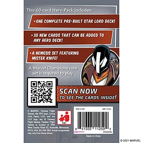 Star Lord Hero Pack para Marvel Champions jogo de mesa Guardiões da Galáxia - Imagem 2 de 4