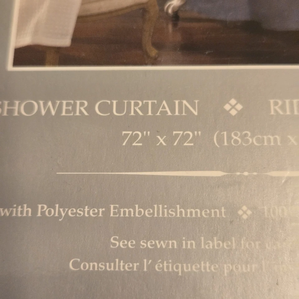Cortina de ducha Raymond Waites Astone gris plateado adorno 72" x 72" nueva en paquete Foto 3 de 4
