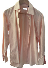 HUGO BOSS men's orange stripe cotton shirt size 15 1/2 space 32/33