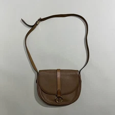 Christian Dior Shoulder Bag Purse CD Leather Camel Authentic