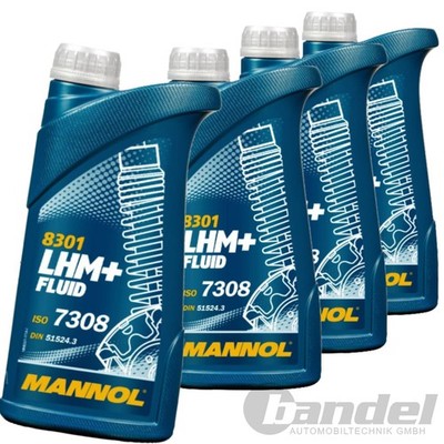 4x1L MANNOL LHM PLUS + HYDRAULIKÖL ÖL GRÜN SERVOÖL BREMSFLÜSSIGKEIT DIN 51524-3