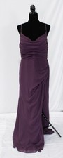 Azazie Women's Deandra Mermaid Pleated Chiffon Dress EH6 Plum Size A14 NWT