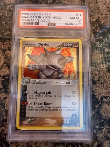 Pokemon TCG - Team Magma's Rhydon 11/95 - Team Magma vs Team Aqua - PSA 8