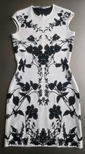 Alexander Mcqueen Black And White Floral Dress Size Medium Made In Italy