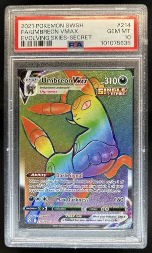 2021 Pokemon SWSH Evolving Skies Umbreon VMAX #214/203 PSA 10 GEM MINT