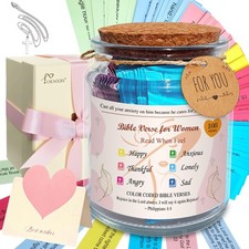 Christian Gifts for Women - Bible Verse Jar with 108 Color Coded Scripture Ve...