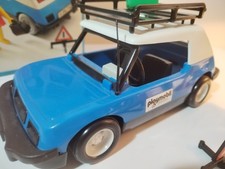 Lot Playmobil Vintage - Voitures, Volant, Support Et Accessoires - Réf. 3210, 3215, Etc. - Occasion Bon état
