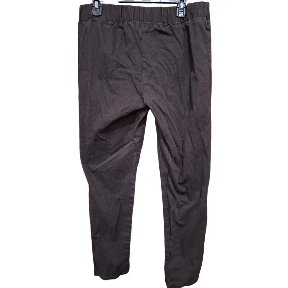 Pantalones de mujer Soft Surroundings talla L marrón algodón tiro medio maduro causal Foto 2 de 4