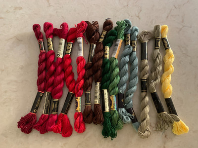 Lot Of 14 DMC 5 Cotton Perle Embroidery Thread, C20