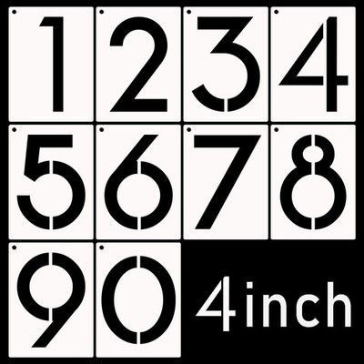 DXCYZ 4 Inch Large Number Stencils Kit 0-9 Address 4 Inch, Modern Style 