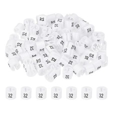 100 Pcs Clothes Hanger Markers, Number 32 Tag for Clothing Hangers, White