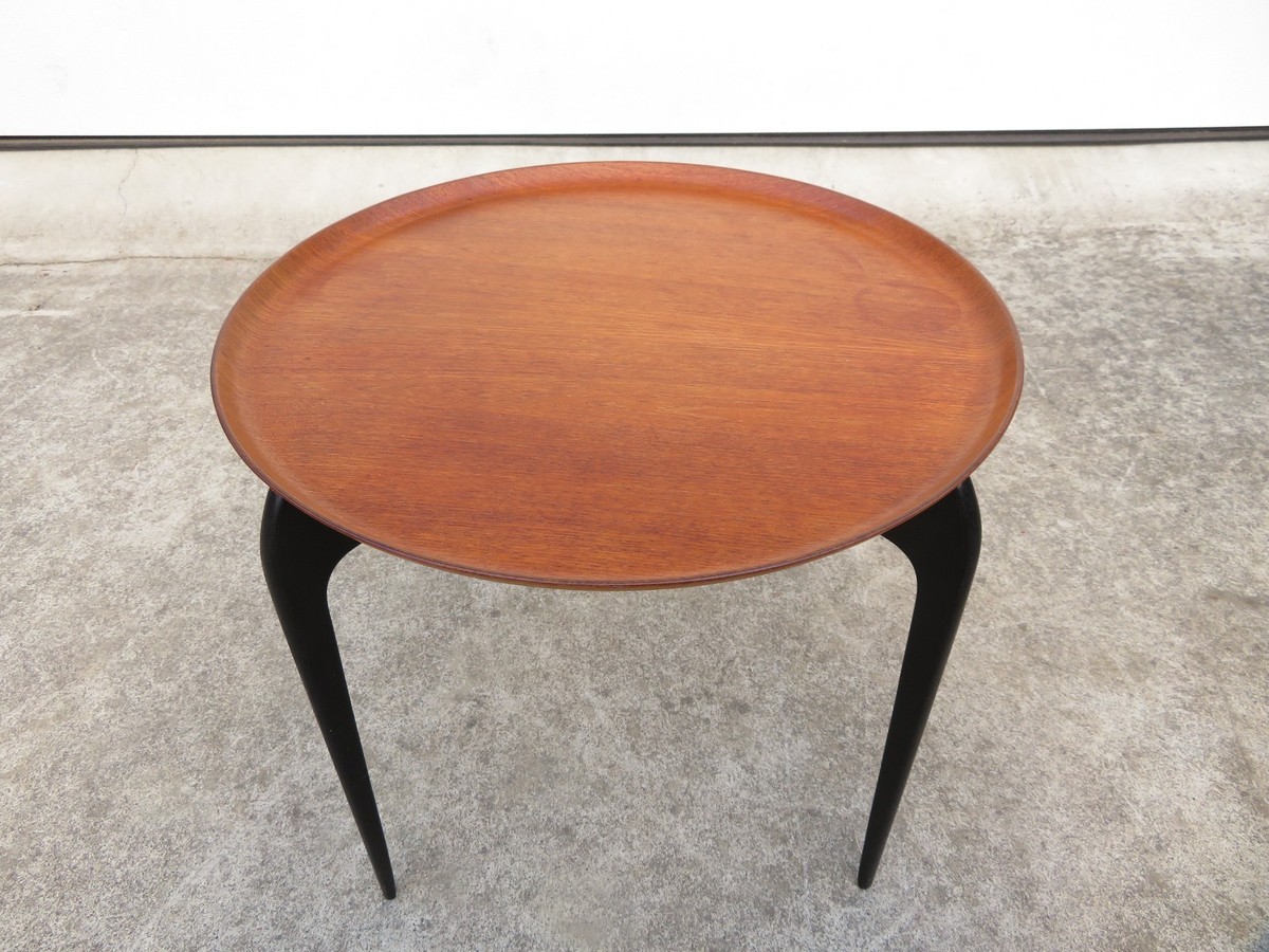 VTG Mid Century FRITZ HANSEN TEAK TRAY SIDE TABLE Folding DANISH
