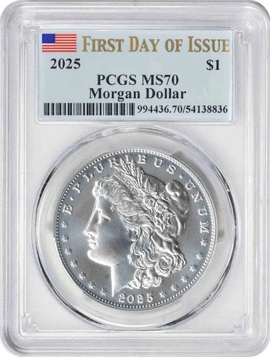 2025 Morgan Silver Dollar $1 PCGS MS70 First Day of issue #255