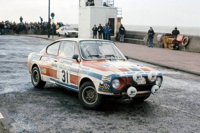 John Haugland Fred Gallagher Skoda 130 RS RAC Rally on November 27- Old Photo