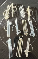 Vtg cLAMPER 11pc PINCH PLEAT 3" METAL DRAPE CURTAIN HOOKS 4 PRONG POCKET DRAPERY