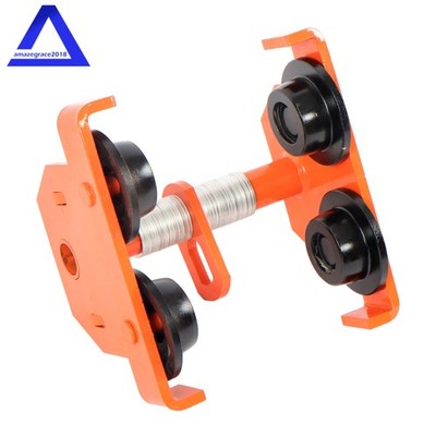Push Beam Trolley Manual Trolley 4400 lbs/2 Ton Heavy Duty 65-190mm Adjustable