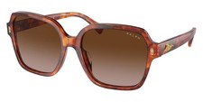 New Ralph Women Square Sunglasses RA5304U 601113 Orange Havana/ Brown 57mm