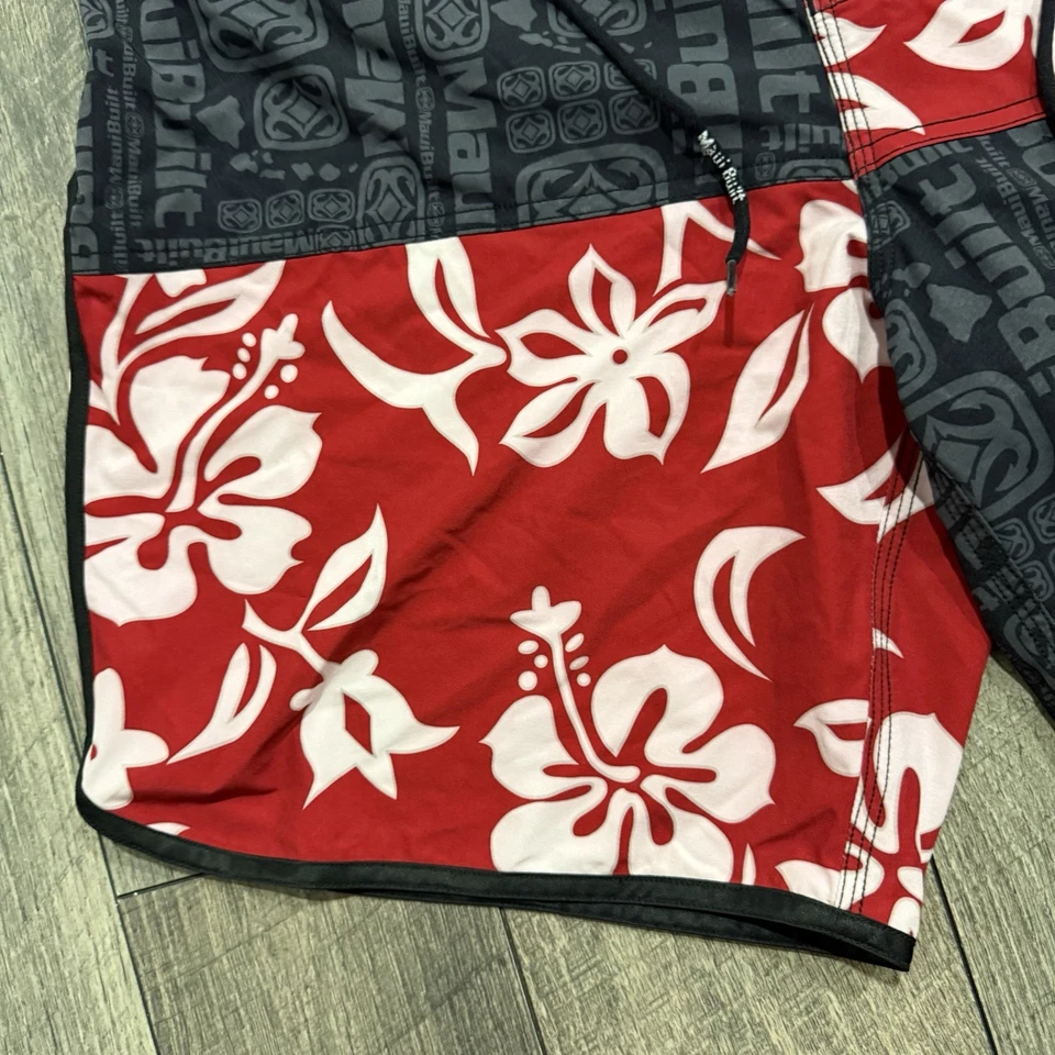 Vintage Surfwear Y2K Maui Built Floral Tribal Baggy Swim Board Shorts Mens 40 - Image 3 of 4