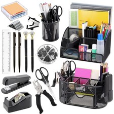 17 in 1 Black Desk Organizers and Accessories Set, 3 Office