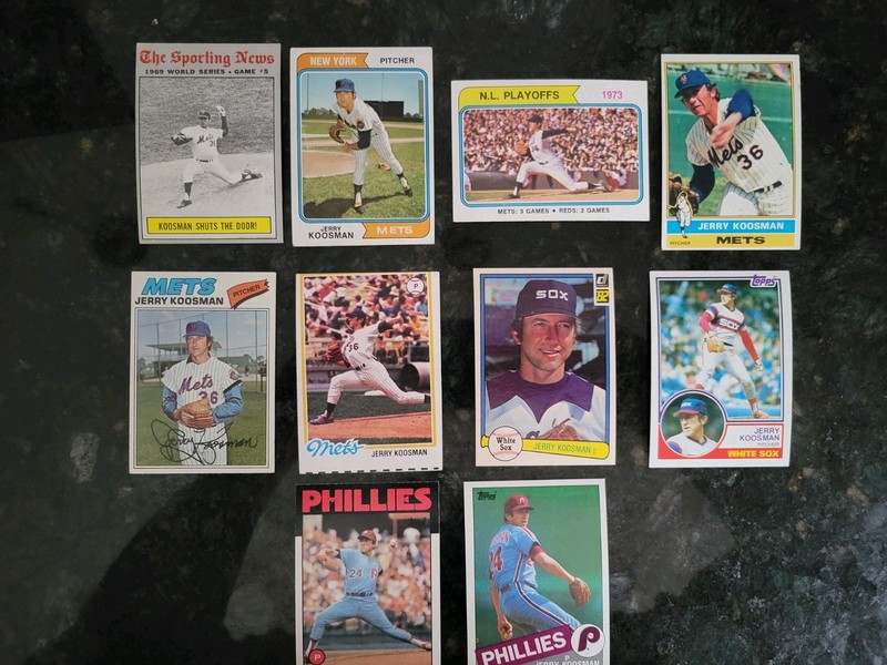 10 Card Lot Jerry Koosman Mets, Phillies, Whitesox- VG/Excellent Condition
