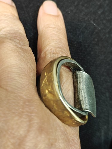 Modernist Signed Anne Marie Chagnon Pewter Ring QC Artist Statement Quirky - Picture 8 of 15