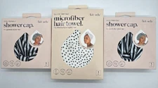 3PC Kitsch Shower Cap & Microfiber Hair Towel ~ FAST SHIPPING ~ READ