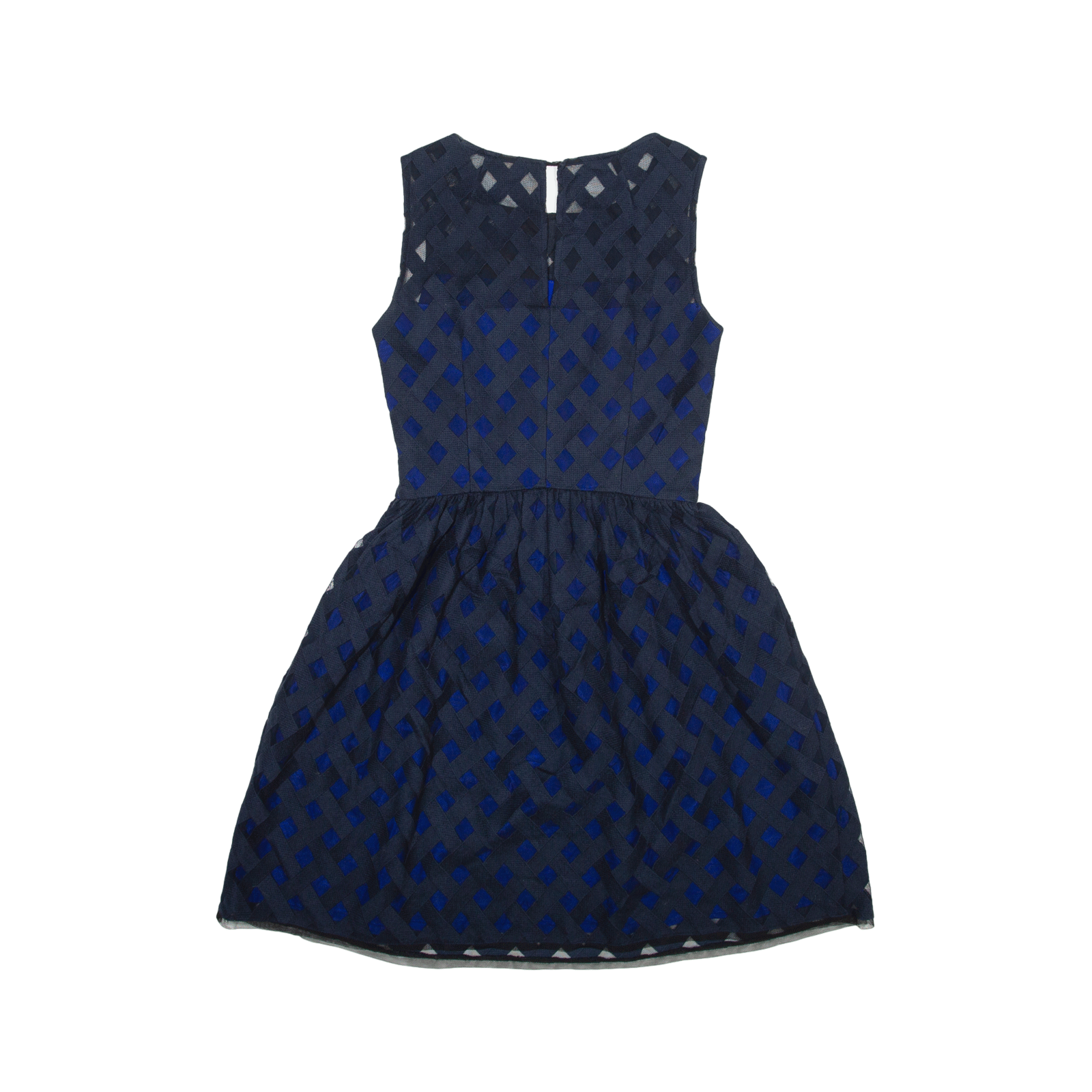 KAREN MILLEN Mini Dress Grey Argyle Sleeveless Knee Length Womens UK 8