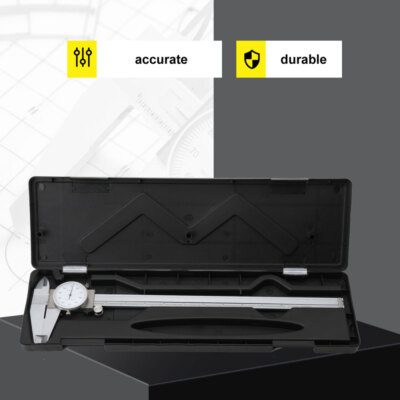 12'' DIAL CALIPER, HARDENED STAINLESS STEEL, SATIN FINISH with Case