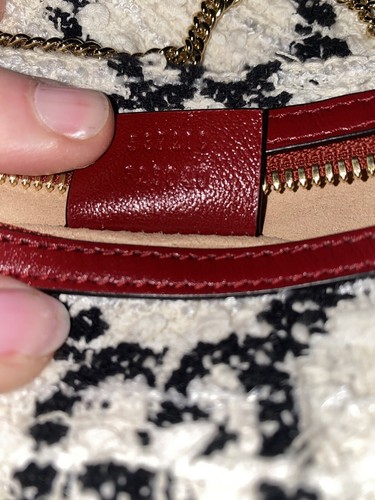 Borsa Gucci Rajah bianca nera GG lana rossa bordo pelle testa di leone grande rara - Foto 8 di 13