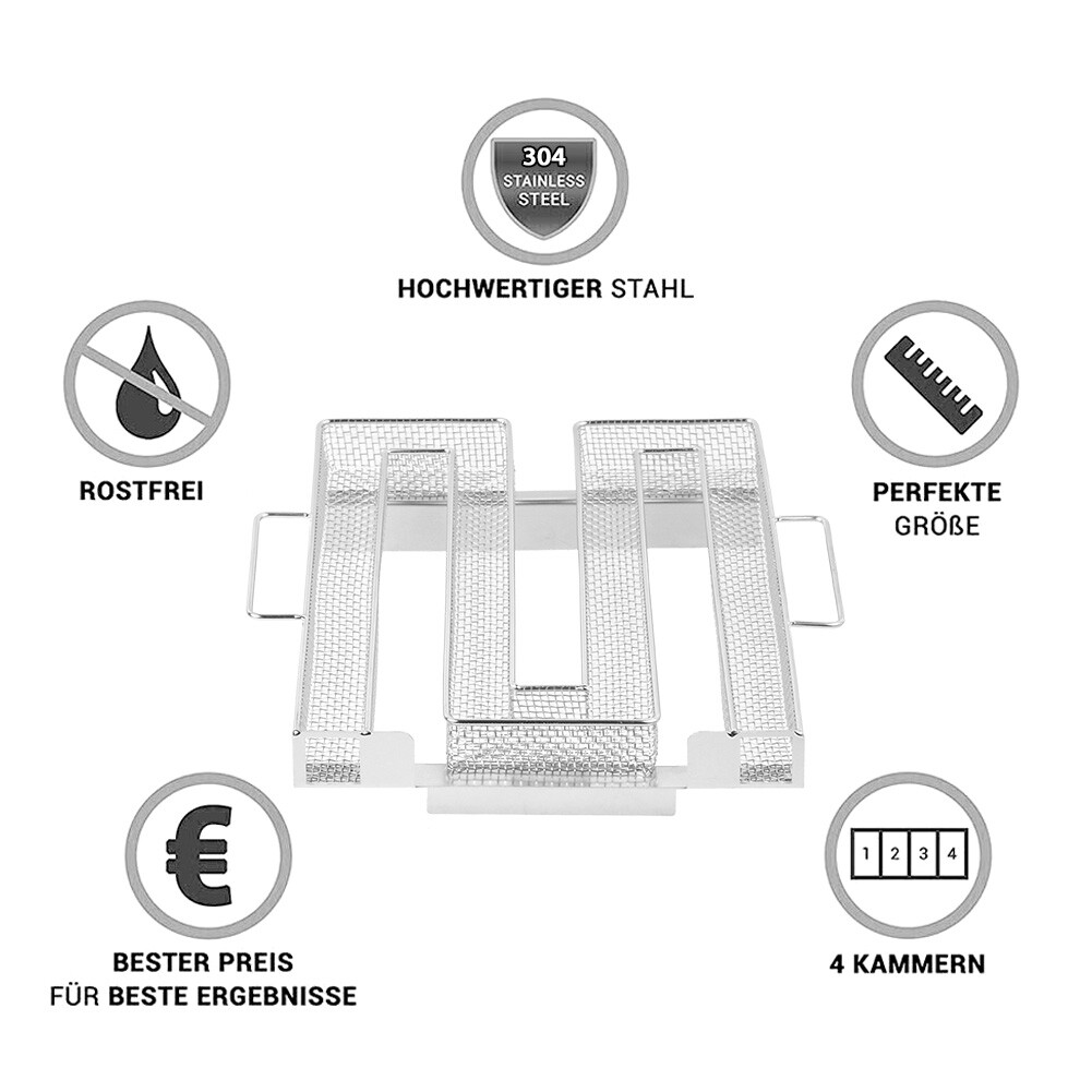 Riisoyu Kaltrauchgenerator Edelstahl - Räuchergenerator Für Grill & Smoker (20,5cm)