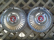 Two Vintage Antique 1956 Hudson Hornet Special Super 8 Custom Hubcap Wheel Cover