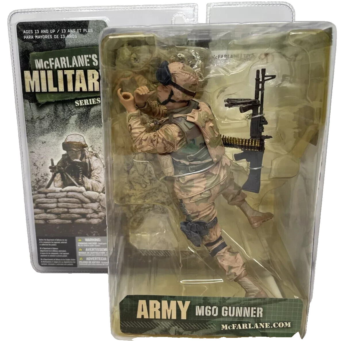 McFarlane's Military Desert Series 3 Figure Army M60 Gunner FREE