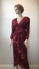 Burgundy Gown With Gold Embellishments