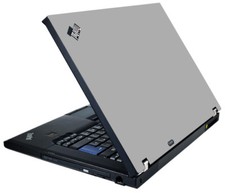 SILVER GRAY Vinyl Lid Skin Cover Decal fits IBM Lenovo ThinkPad T61 Laptop