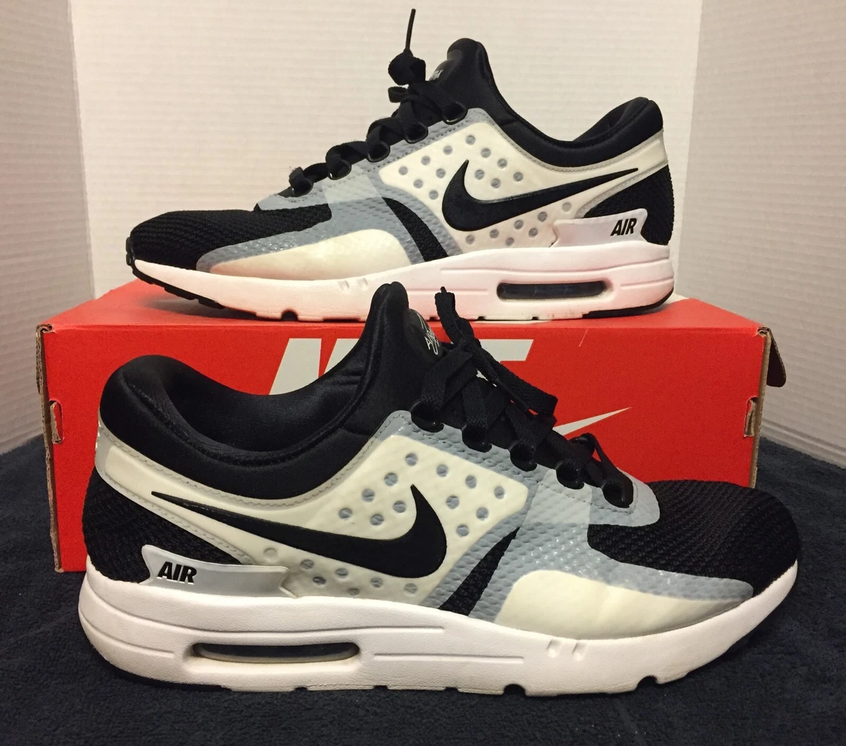 Nike Air Max Zero Essential Black/White Men\'s Running Training Shoes Size 13 Nike Air Max Zero Essential Triple Black for Sale  main image 3