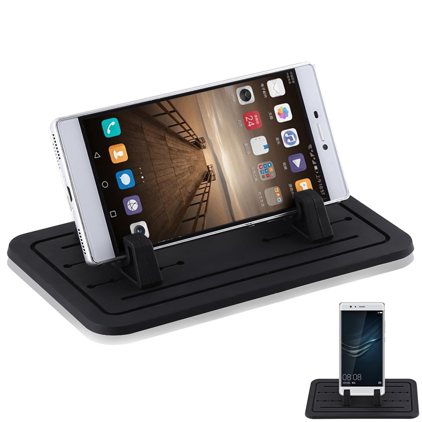 Car Phone Mount Silicone Gel Dashboard Phone Holder Adjustable Cell Phone Cra...-image