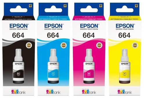 Original Epson 664 Ecotank Ink Bottles Multipack Black Cyan Magenta Yellow  5060320830362 | eBay