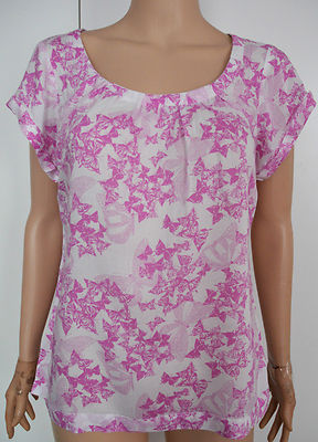 New £55 white stuff Harper Linen Tunic Top in PLUM PURPLE PRINT sz UK 10 12