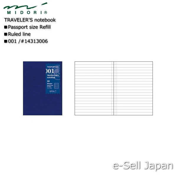MIDORI TRAVELER'S Notebook Passport size Refill / Ruled Line 001 #14313006 - Bild 2 von 2
