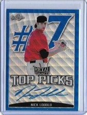 2019 Leaf Metal NICK LODOLO Top Picks Blue Wave Prismatic Auto RC 12/20 Reds
